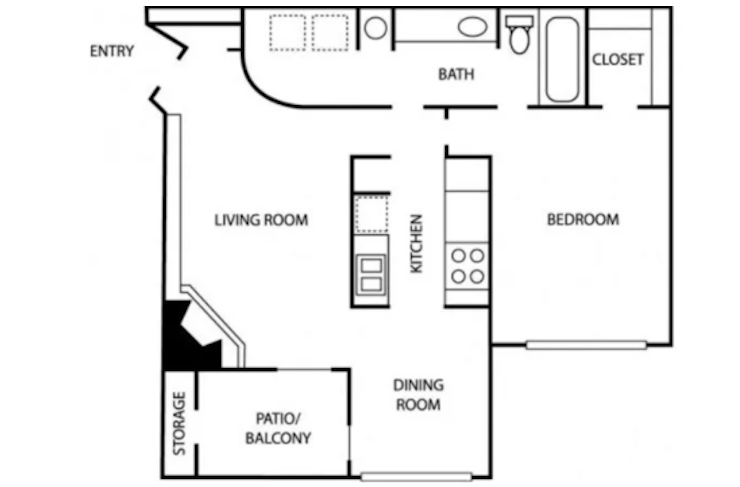 Blueprint of A2 floor plan